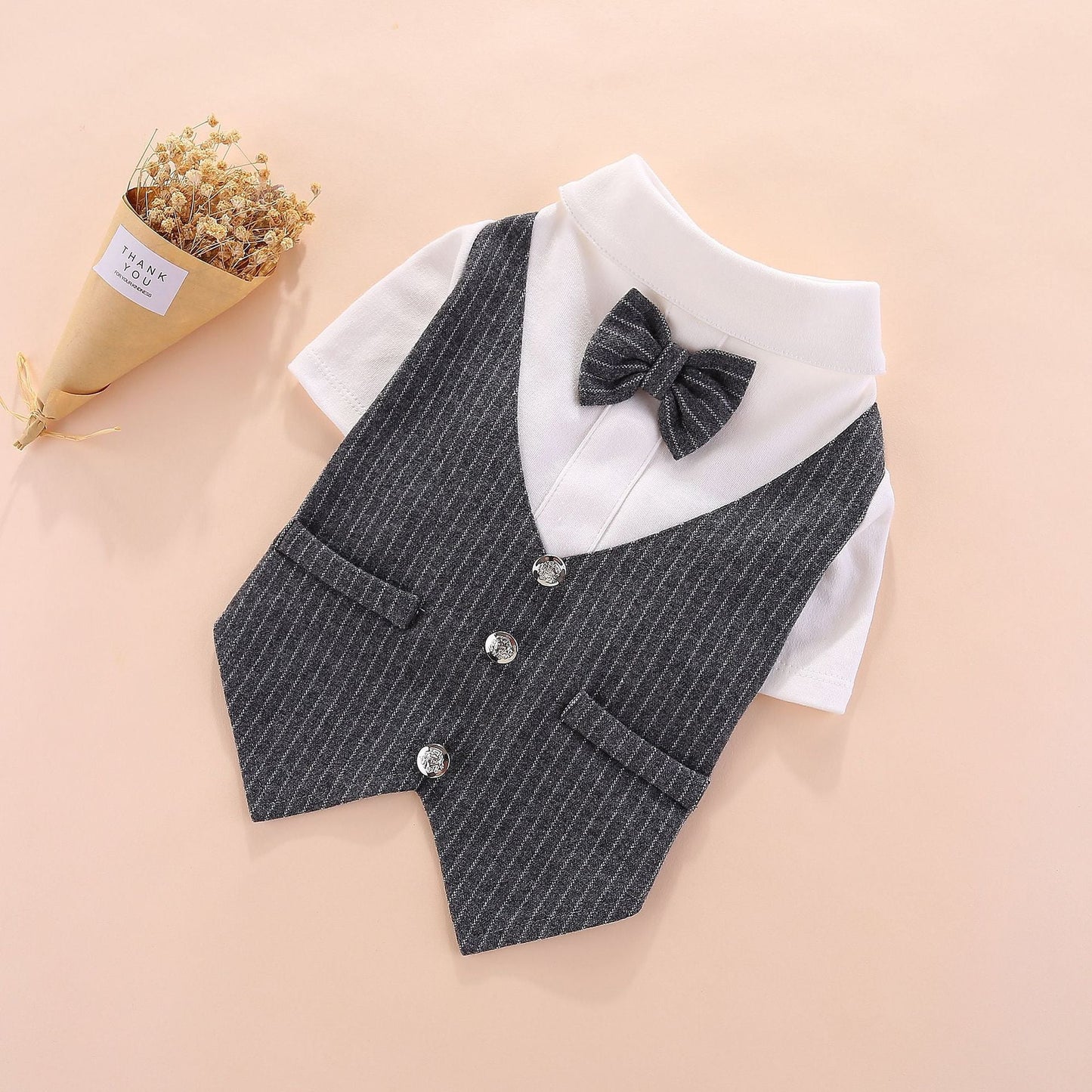 Suit bow tie wedding dress