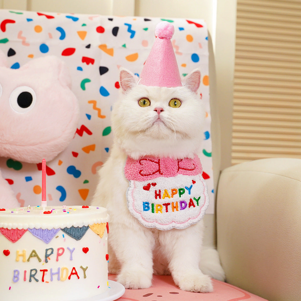 PawtyTime Pet Birthday Scarf Hat Set
