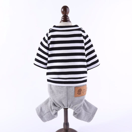 Cotton two-piece striped