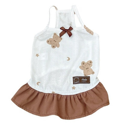 Adorable Bear Print Pet Slip Dress