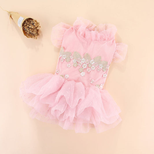Summer puffy applique dress